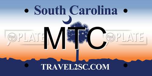 MTC South Carolina License Plate