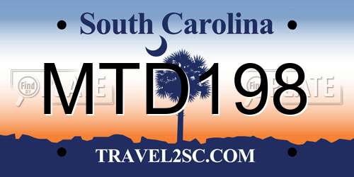 MTD198 South Carolina License Plate