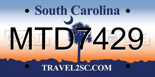 MTD7429 South Carolina License Plate