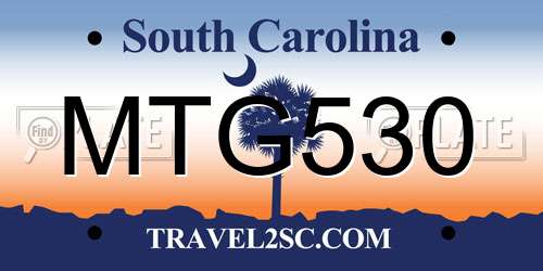 MTG530 South Carolina License Plate