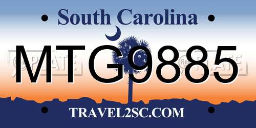 MTG9885 South Carolina License Plate