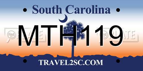 MTH119 South Carolina License Plate