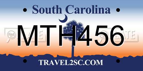 MTH456 South Carolina License Plate