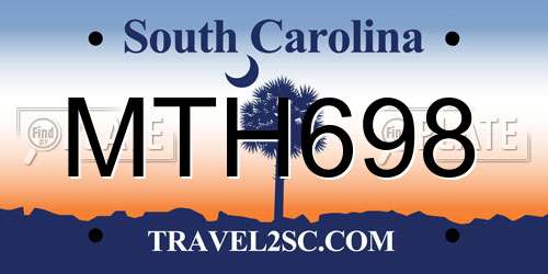 MTH698 South Carolina License Plate