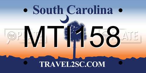 MTI158 South Carolina License Plate