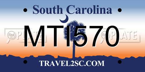 MTI570 South Carolina License Plate