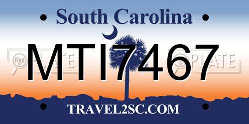 MTI7467 South Carolina License Plate