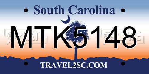 MTK5148 South Carolina License Plate