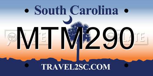 MTM290 South Carolina License Plate