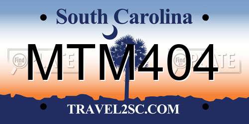 MTM404 South Carolina License Plate
