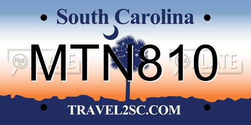MTN810 South Carolina License Plate