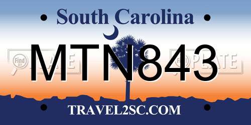 MTN843 South Carolina License Plate