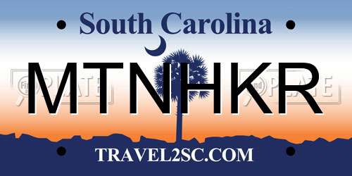 MTNHKR South Carolina License Plate