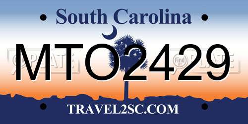 MTO2429 South Carolina License Plate