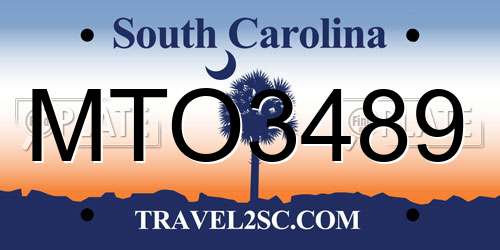 MTO3489 South Carolina License Plate