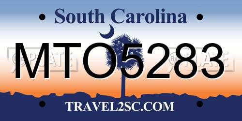 MTO5283 South Carolina License Plate