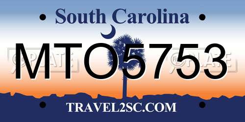 MTO5753 South Carolina License Plate
