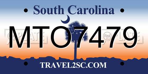 MTO7479 South Carolina License Plate