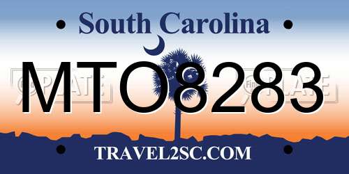 MTO8283 South Carolina License Plate