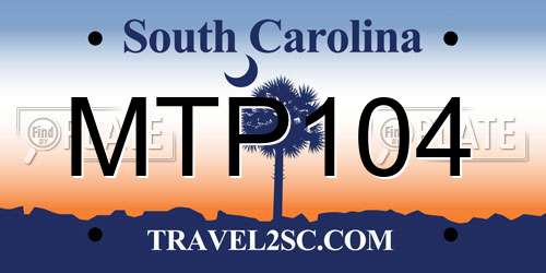 MTP104 South Carolina License Plate