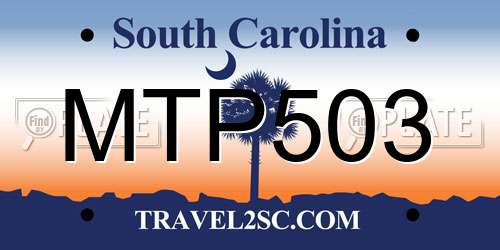 MTP503 South Carolina License Plate