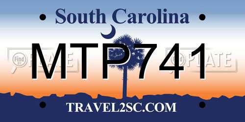 MTP741 South Carolina License Plate