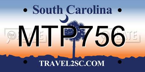 MTP756 South Carolina License Plate