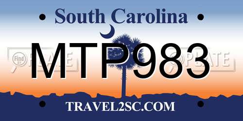 MTP983 South Carolina License Plate