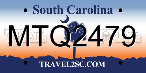MTQ2479 South Carolina License Plate
