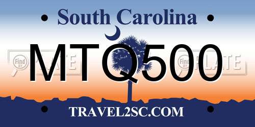 MTQ500 South Carolina License Plate