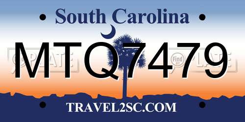 MTQ7479 South Carolina License Plate