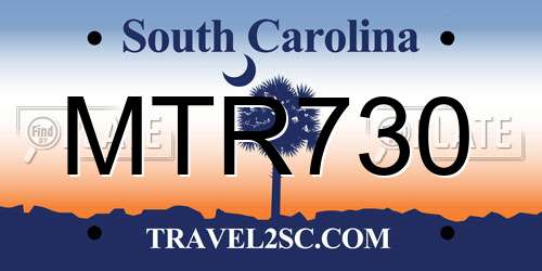MTR730 South Carolina License Plate
