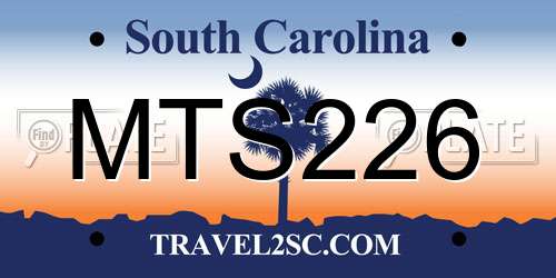MTS226 South Carolina License Plate