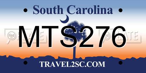 MTS276 South Carolina License Plate