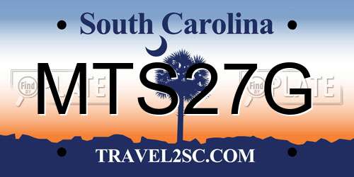MTS27G South Carolina License Plate