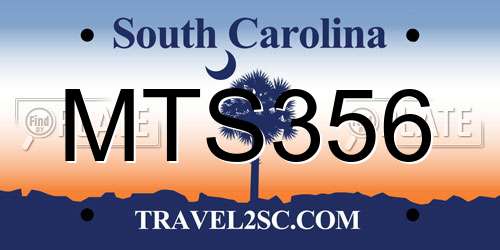 MTS356 South Carolina License Plate