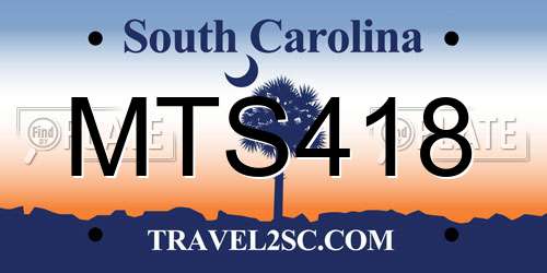 MTS418 South Carolina License Plate