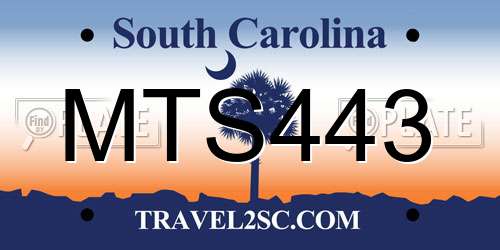 MTS443 South Carolina License Plate