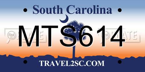 MTS614 South Carolina License Plate