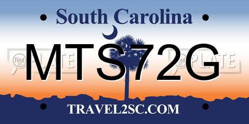MTS72G South Carolina License Plate
