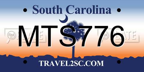 MTS776 South Carolina License Plate