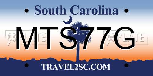 MTS77G South Carolina License Plate