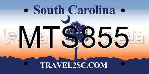 MTS855 South Carolina License Plate