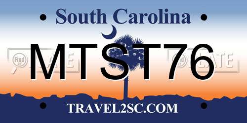 MTST76 South Carolina License Plate