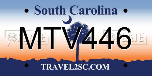 MTV446 South Carolina License Plate