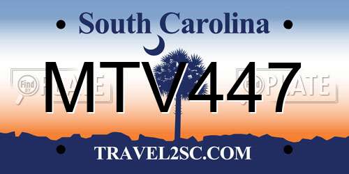 MTV447 South Carolina License Plate