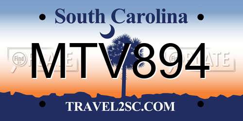 MTV894 South Carolina License Plate