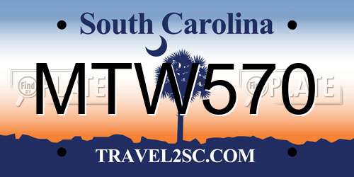 MTW570 South Carolina License Plate