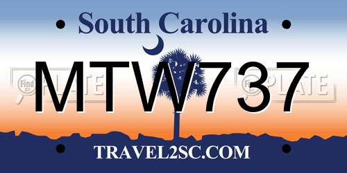 MTW737 South Carolina License Plate