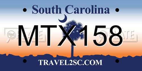 MTX158 South Carolina License Plate